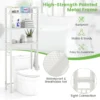 Opbergrek boven het toilet metalen organiser kantelbeveiliging 3 haken 3 planken voor badkamer toilet wit 6