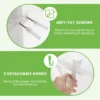 Opbergrek boven het toilet metalen organiser kantelbeveiliging 3 haken 3 planken voor badkamer toilet wit 7
