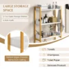 Opbergrek op 3 niveaus boven het toilet 4 haken verstelbare onderbalk vrijstaande steun voor toiletten badkamer bijkeuken wit 4