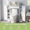 Opbergruimte boven het toilet vrijstaande badkamer organizer verstelbare planken toiletpapierhouder vouwdeu wit 4