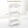 Opbergwagen met 3 niveaus afneembaar deksel frame van aluminiumlegering vergrendelbare wielen voor woonkamer keuken kantoor 3