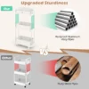 Opbergwagen met 3 niveaus afneembaar deksel frame van aluminiumlegering vergrendelbare wielen voor woonkamer keuken kantoor 4