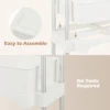 Opbergwagen met 3 niveaus afneembaar deksel frame van aluminiumlegering vergrendelbare wielen voor woonkamer keuken kantoor 6