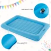 Opblaasbaar reisbed voor peuters draagbaar luchtbed voor kinderen verhoogde bedranden dubbelzijdige matras voor kinderkamer reizen blauw 3