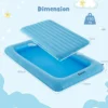 Opblaasbaar reisbed voor peuters draagbaar luchtbed voor kinderen verhoogde bedranden dubbelzijdige matras voor kinderkamer reizen blauw 4