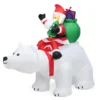 Opblaasbare ijsbeer & rijdende kerstman kerstfiguur met led& kerstdecoratie incl. ventilator & accessoires 200cm 1