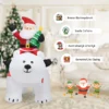 Opblaasbare ijsbeer & rijdende kerstman kerstfiguur met led& kerstdecoratie incl. ventilator & accessoires 200cm 4