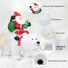 Opblaasbare ijsbeer & rijdende kerstman kerstfiguur met led& kerstdecoratie incl. ventilator & accessoires 200cm 7