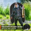 Opblaasbare visboei draagbare vissersboot met pomp verstelbare schouderbanden peddel opbergvakken visliniaal hengelhouder beige 6