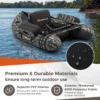 Opblaasbare visboei draagbare vissersboot met pomp verstelbare schouderbanden peddel opbergvakken visliniaal hengelhouder camouflage 3