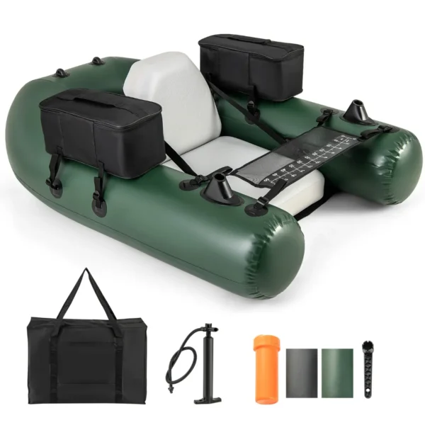 Opblaasbare visboot visliniaal 2 opbergvakken pomp draagtas motorlussen 3 kamer visboot camouflage 1