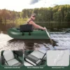 Opblaasbare visboot visliniaal 2 opbergvakken pomp draagtas motorlussen 3 kamer visboot camouflage 5