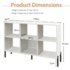 Open boekenkast met 6 vakken 2 niveaus hout verhoogde metalen poten 5 positie verstelbare planken anti kantelset voor thuis wit 3