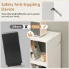 Open boekenkast met 6 vakken 2 niveaus hout verhoogde metalen poten 5 positie verstelbare planken anti kantelset voor thuis wit 5