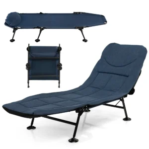 Opklapbaar campingbed licht draagbaar campingbed met 6 standen verstelbare rugleuning liggend campingbed voor kantoor reizen 1