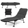 Opklapbaar campingbed met afneembaar matras 6 voudig verstelbare rugleuning en 360° draaibare voetafdekking loungestoel 1