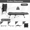 Opklapbaar campingbed met afneembaar matras 6 voudig verstelbare rugleuning en 360° draaibare voetafdekking loungestoel 2
