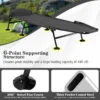Opklapbaar campingbed met afneembaar matras 6 voudig verstelbare rugleuning en 360° draaibare voetafdekking loungestoel 7