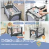 Opklapbaar zijbed reiswieg met matras commode en draagtas babybedje op 2 niveaus met wielen voor baby's tot 36 maanden 4