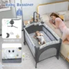 Opklapbaar zijbed reiswieg met matras commode en draagtas babybedje op 2 niveaus met wielen voor baby's tot 36 maanden 6