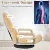 Opklapbare vloerfauteuil 360° draaibare basis rugleuning verstelbaar in 6 posities maximale belasting 140 kg beige 3