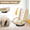 Opklapbare vloerfauteuil 360° draaibare basis rugleuning verstelbaar in 6 posities maximale belasting 140 kg beige 5
