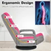 Opklapbare vloerfauteuil 360° draaibare basis rugleuning verstelbaar in 6 posities maximale belasting 140 kg roze 5