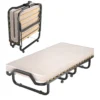 Opklapbed met luxe matras inklapbaar eenpersoonsbed stabiel metalen bed tot 120 kg belastbaar 200 x 90 x 41 cm gemaakt in italië 3