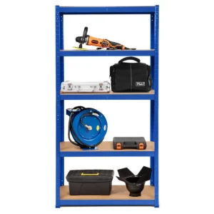 Opslag rek 75 x 30 x 150cm opslag plank metalen garage gebruiksrek met 5 verstelbare planken voor boeken keukengerei blauw 1