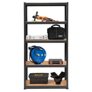 Opslag rek 75 x 30 x 150cm opslag plank metalen garage gebruiksrek met 5 verstelbare planken voor boeken keukengerei zwart 1