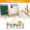 Opvouwbaar 3 in 1 kinderbord in hoogte verstelbaar houten bord 50,5 x 53,5 x 79 104 cm naturel + grijs 2