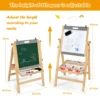 Opvouwbaar 3 in 1 kinderbord in hoogte verstelbaar houten bord 50,5 x 53,5 x 79 104 cm naturel + grijs 3