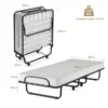 Opvouwbaar bed op wielen met matras voor volwassenen 190 x 80 x 39 cm gemaakt in italië 2