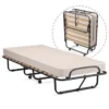 Opvouwbaar bed opklapbaar extra gastenbed met 10 cm traagschuim matras super stevig metalen frame gemaakt in italië 3