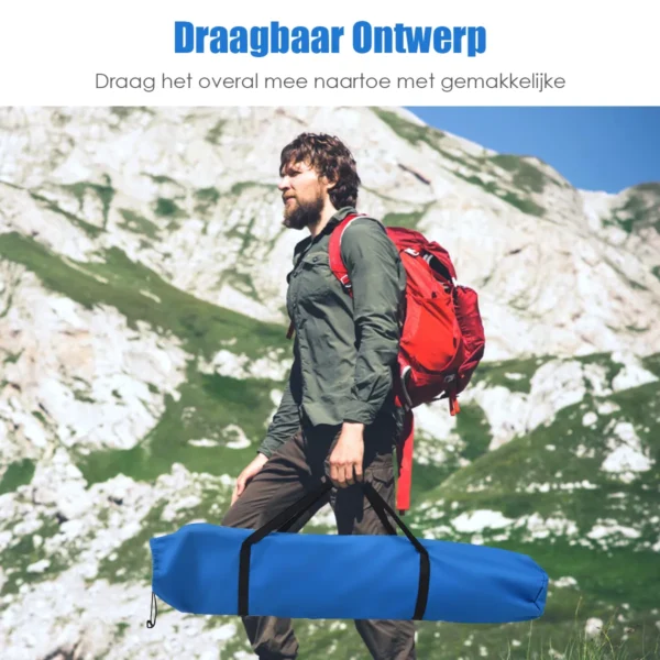 Opvouwbaar kampeerbed militair legerbed met draagzak zijzakken opvouwbaar slaapbed voor kantoor dutje strandvakantie blauw 6