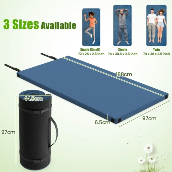 Opvouwbaar kampeermatras 188 x 97 x 6,5 cm binnen /buitenslaapmatras schuimrubberen kussen met hoge dichtheid voor kamperen 3