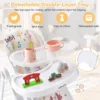 Opvouwbaar kinderstoel 7 standen hoogteverstelling en 5 standen voetensteun 3 standen verstelbare rugleuning 4 wielen met rem beige 5
