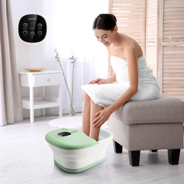 Opvouwbaar voetenbad met warmte voetbad met afstandsbediening massager 33,5 x 41 x 20,5 cm groen 4