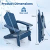 Opvouwbare adirondack stoel extra grote hips patiostoel met brede armleuningen en aflopende rugleuning adirondack zitplaats voor buiten 2