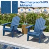 Opvouwbare adirondack stoel extra grote hips patiostoel met brede armleuningen en aflopende rugleuning adirondack zitplaats voor buiten 3