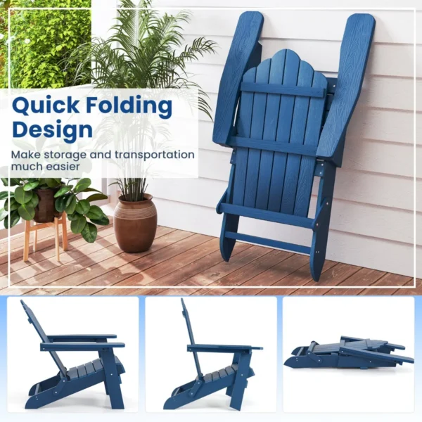 Opvouwbare adirondack stoel extra grote hips patiostoel met brede armleuningen en aflopende rugleuning adirondack zitplaats voor buiten 5