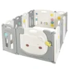 Opvouwbare baby grondbox 12 panelen wordt geleverd met antislip rubberen pads draagbaar speelhek voor binnen en buiten grijs 1