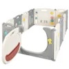 Opvouwbare baby grondbox 12 panelen wordt geleverd met antislip rubberen pads draagbaar speelhek voor binnen en buiten grijs 2