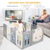 Opvouwbare baby grondbox 12 panelen wordt geleverd met antislip rubberen pads draagbaar speelhek voor binnen en buiten grijs 5