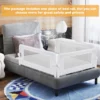 Opvouwbare bedhekje voor bedden bedrail met afneembare hoes en riem veiligheidsrail voor verschillende bedtypes wit 4