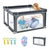 Opvouwbare box met hoogte 70cm oxford stoffen box met ademend gaas 50 oceaanballen 4 handgrepen voor kinderen van 10 72 maanden oud 1