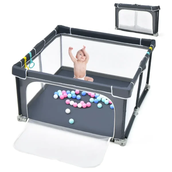 Opvouwbare box met hoogte 70cm oxford stoffen box met ademend gaas 50 oceaanballen 4 handgrepen voor kinderen van 10 72 maanden oud 2
