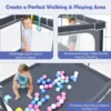Opvouwbare box met hoogte 70cm oxford stoffen box met ademend gaas 50 oceaanballen 4 handgrepen voor kinderen van 10 72 maanden oud 6