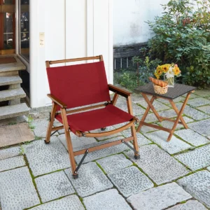 Opvouwbare campingstoel draagbare lage patio stoel 56 x 54,5 x 65 cm rood 1