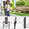 Opvouwbare campingstoel gewatteerde ligstoel met bekerhouder armleuning lendenkussen draagbare lendenstoel voor tuin camping 4